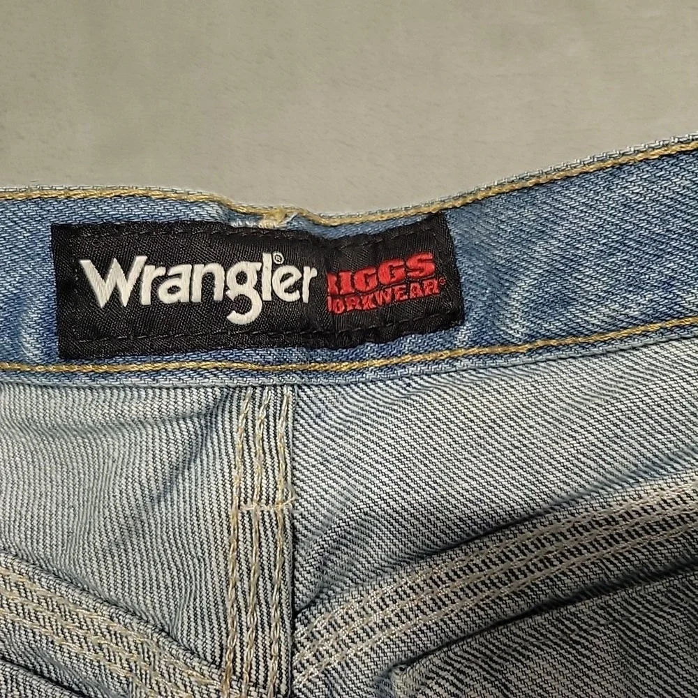 Wrangler Riggs Jeans Men 31x34 Blue Workwear Carpenter Cargo Relaxed Fit Work
